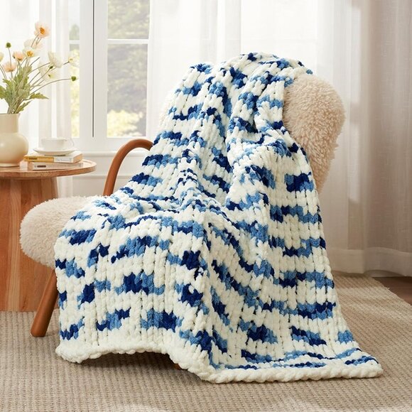 Other - NEW  Home Chunky Knit Blanket Throw, Thick Soft Chenille Yarn Throw, 50x60